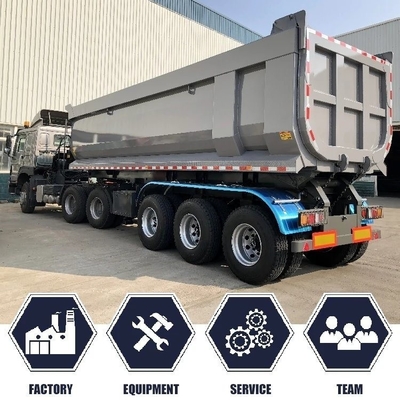 4 assen 30t U-vorm dumptruck Halve aanhanger met 13t as en 2240mm loopvlak