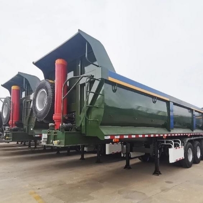 Staal achterdumpper Semi-trailers Tractor Hydraulische dumptrailer voor zware werkzaamheden 12r22.5