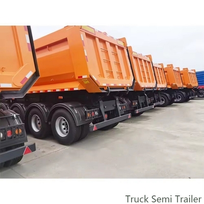 Zware U-vormige halfteller-aanhangwagens 4 as-dump-aanhangwagens voor vrachtlevering