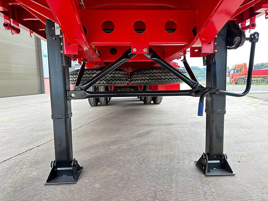Semi-trailer met laag bed met rampe 4 3 assen 40FT 100t Heavy Duty flatbed lowboy truck trailer
