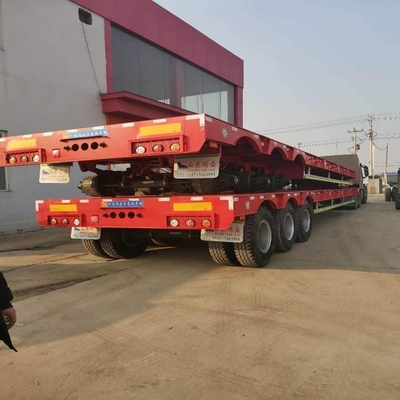 2 assen 30 ton laag bed chassis laag platbed half aanhangwagen met twee snelheid landing been