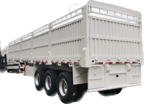 3-assige 40-voet zijwand aanhangwagen 40-100 ton hek vracht half-aanhangwagen met zelfdumping