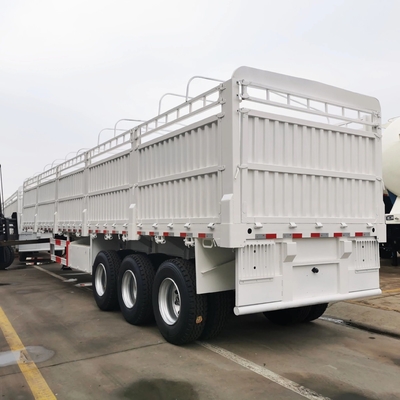 3-assige 40-voet zijwand aanhangwagen 40-100 ton hek vracht half-aanhangwagen met zelfdumping
