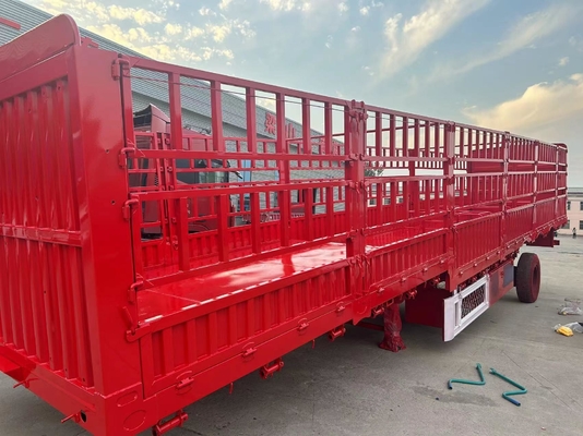 Beveiligd vervoer Semi-trailer met 3-assige hek kruisarm type loopvlak 1820mm