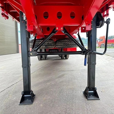 Geavanceerde 2-assige 40t lage containerschassis platbed aanhangwagen met handmatig landingsbeen