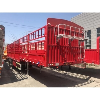 Staal 40 ton 60 ton zijdekantenhalve aanhangwagen hek vrachtcontainer aanhangwagen 2023 model 3 as
