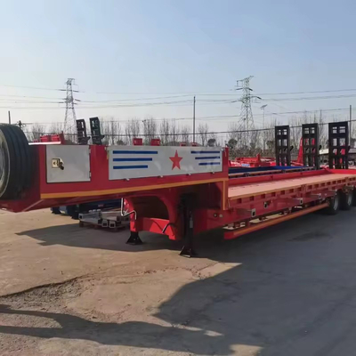 50 ton laagbed semi truck laagbed aanhangwagens voor zware apparatuur tegen betaalbare prijzen