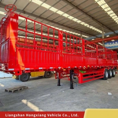Kruisarm type 3 Achsen zijdelingse kantelende aanhangwagen voor het vervoer van zandsteenmateriaal