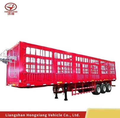 Zelfdumping 3axels 50tons Rollover Type Stake Truck Halve aanhanger met aanpassing