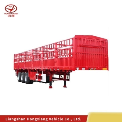 Zelfdumping 3axels 50tons Rollover Type Stake Truck Halve aanhanger met aanpassing