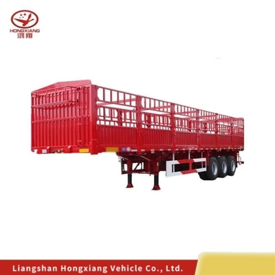 Zelfdumping 3axels 50tons Rollover Type Stake Truck Halve aanhanger met aanpassing