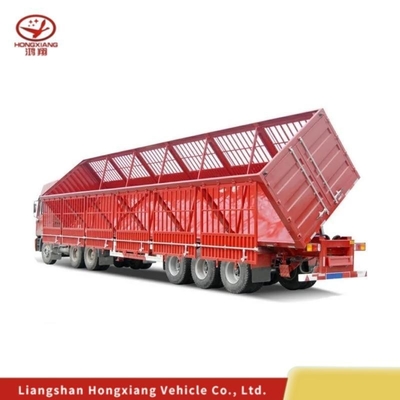 Zelfdumping 3axels 50tons Rollover Type Stake Truck Halve aanhanger met aanpassing