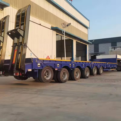 Vervaardiging Ontwerp 3-assige 40 FT platte halflage sleeptrailer met ijzeren materiaal
