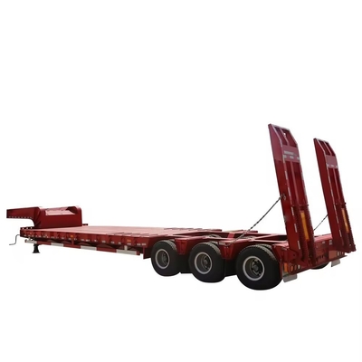 Transporthalsgraafwagen met 28t landingsbeen op een platte container