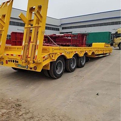 Lowboy Semi-trailer 60-80t met opvouwbare structuur en platbed optie inbegrepen