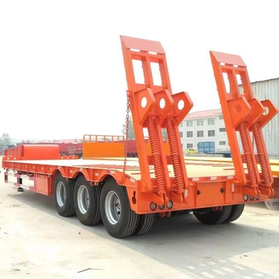 80 ton 4 axle gooseneck half-truck aanhangwagen lowbed half-aanhangwagen met aanpassing