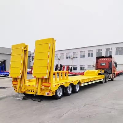 80 ton 4 axle gooseneck half-truck aanhangwagen lowbed half-aanhangwagen met aanpassing