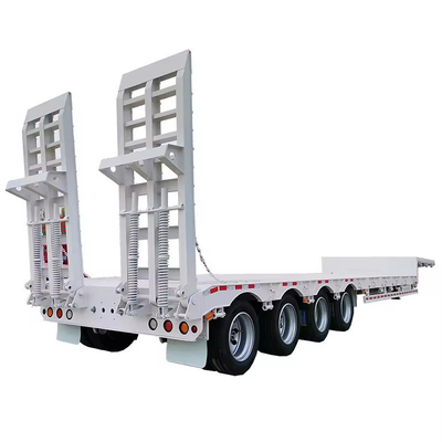 Semi-trailer met laag bed met rechtstreeks achtervolgend armtype Telescopisch laag platbed vrachtwagentrailer