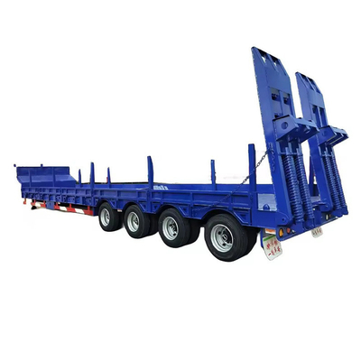 Zware lading 3 As 4 As 60 80 Tons Gooseneck Low Loader Low Bed Lowboy Truck Semi-trailer