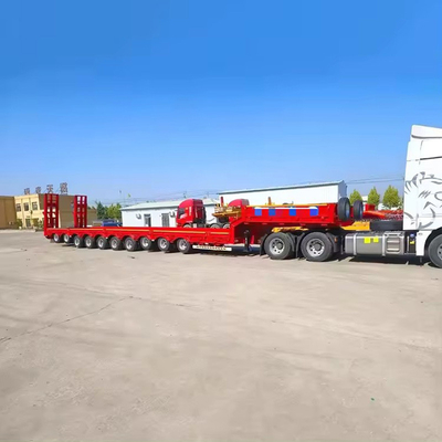 180T 200T uitbreidbare modulaire lage flatbed trailer 16 assen in 8 lijnen zware lading vrachtwagen