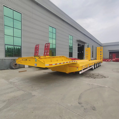 Semi low deck gooseneck trailer 2 3 4 Assen met en achterarm type ophanging