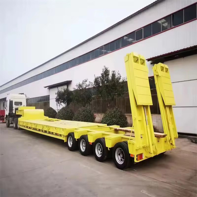 Semi low deck gooseneck trailer 2 3 4 Assen met en achterarm type ophanging