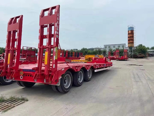 Semi low deck gooseneck trailer 2 3 4 Assen met en achterarm type ophanging