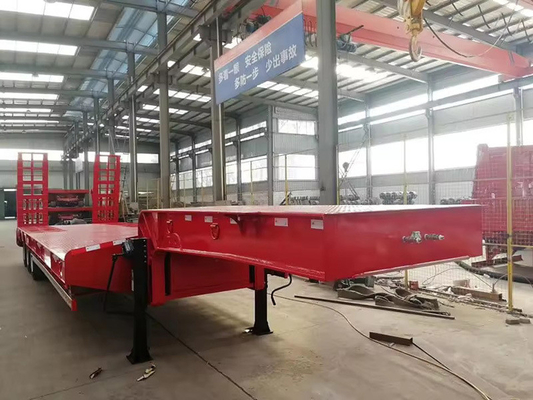 Semi low deck gooseneck trailer 2 3 4 Assen met en achterarm type ophanging