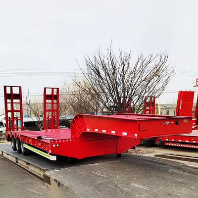 Semi low deck gooseneck trailer 2 3 4 Assen met en achterarm type ophanging