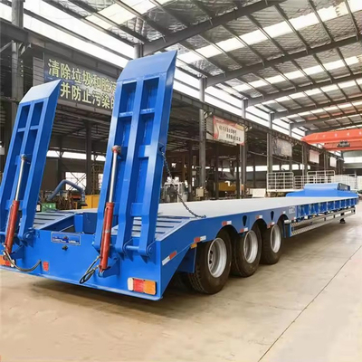 Semi low deck gooseneck trailer 2 3 4 Assen met en achterarm type ophanging