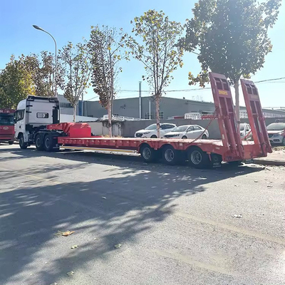 Handmatig landingsbeen 5 as 80 ton laagbelader aanhanger voor het dragen van kraangraver