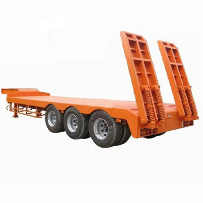 Hoog laadvermogen 2-assige 80t laagbed Container Chassis Flatbed Trailer Aanpassing