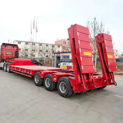 Hoog laadvermogen 2-assige 80t laagbed Container Chassis Flatbed Trailer Aanpassing