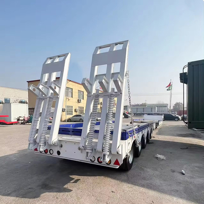 Hoog laadvermogen 2-assige 80t laagbed Container Chassis Flatbed Trailer Aanpassing