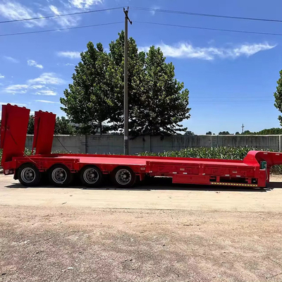 Hoog laadvermogen 2-assige 80t laagbed Container Chassis Flatbed Trailer Aanpassing
