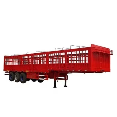 Vervoer 3 Asse platbed half-trailer met lage platbed ontwerp en aanpasbaar hek