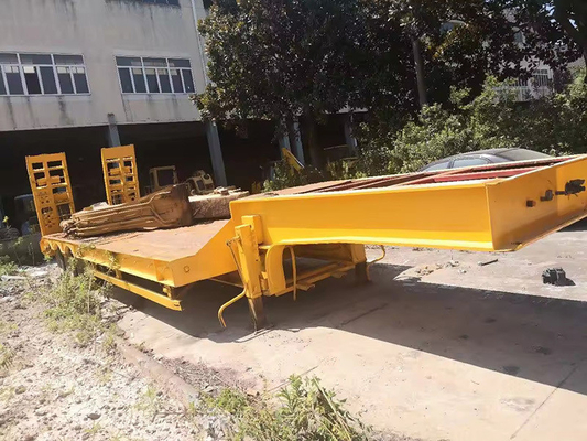 40ft 3 as 60ton Multi-as laag platbed aanhangwagen met hydraulische oprit en aanpasbaar