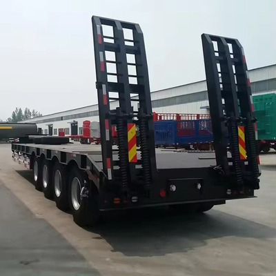 Zware ijzervervoer 3 as 30 t/60 t lage platbed aanhangwagen met gooseneck