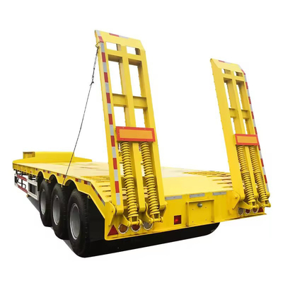 Zware ijzervervoer 3 as 30 t/60 t lage platbed aanhangwagen met gooseneck