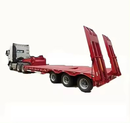 3 assen 40 FT platbed 50 ton Container Low Boy Low Bed Semi-trailer met platbed type