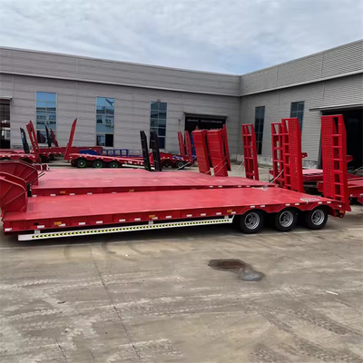 3 assen 40 FT platbed 50 ton Container Low Boy Low Bed Semi-trailer met platbed type