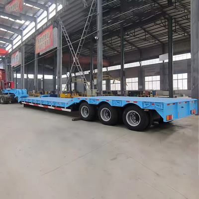 3 assen 40 FT platbed 50 ton Container Low Boy Low Bed Semi-trailer met platbed type