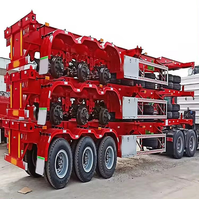 6 assen 15m 60ft platbed laag bed lowboy half-trailer met 13t as voor levering