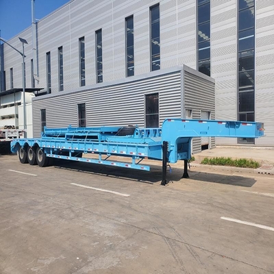 40ft 3 assen laag bed container gooseneck platbed half-trailer met breed klimmen