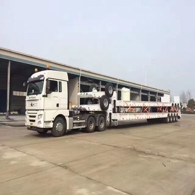40ft 3 assen laag bed container gooseneck platbed half-trailer met breed klimmen