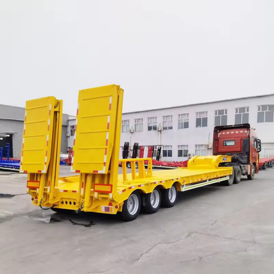 40ft 3 assen laag bed container gooseneck platbed half-trailer met breed klimmen
