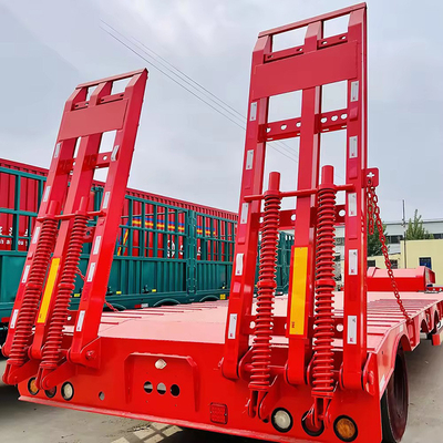 40ft 3 assen laag bed container gooseneck platbed half-trailer met breed klimmen