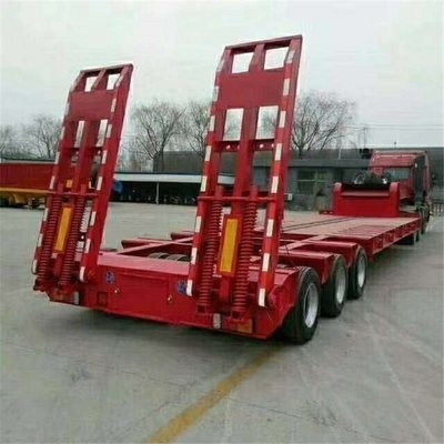 12 meter lang 2 assen 40 ton zwaar werk laag platbed ladder dek lowboy aanhangwagens met rampen