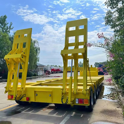 Verwijderingssystemen van het type achterarm 10 banden 4-assige lowboy aanhangwagen met hydraulische ladder