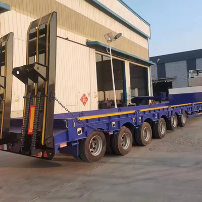 3 assige platte aanhangwagen met 10 banden en ophangingstype achterarm
